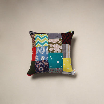 Handcrafted cotton patchwork cushion cover 144
