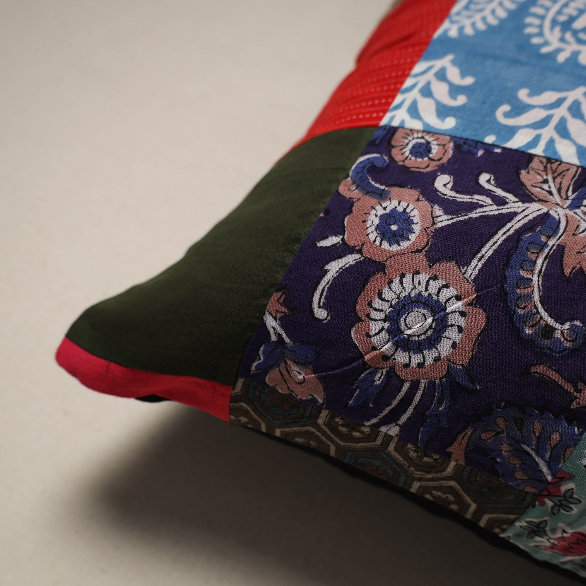 Handcrafted cotton patchwork cushion cover 144