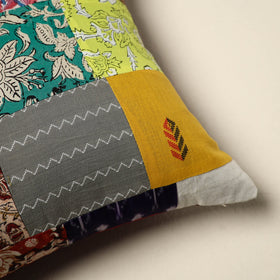 Multicolor Handcrafted Cotton Patchwork Cushion Cover