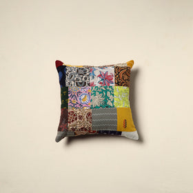 Multicolor Handcrafted Cotton Patchwork Cushion Cover