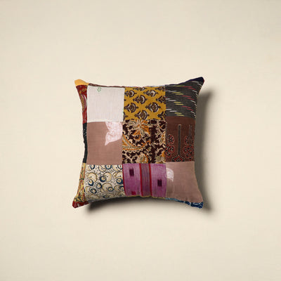 Multicolor Handcrafted Cotton Patchwork Cushion Cover