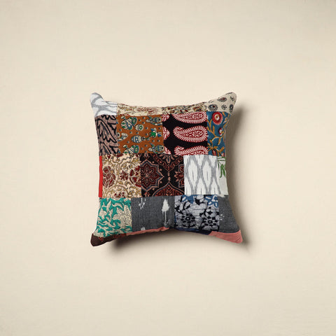 Multicolor - handcrafted cotton patchwork cushion cover 149