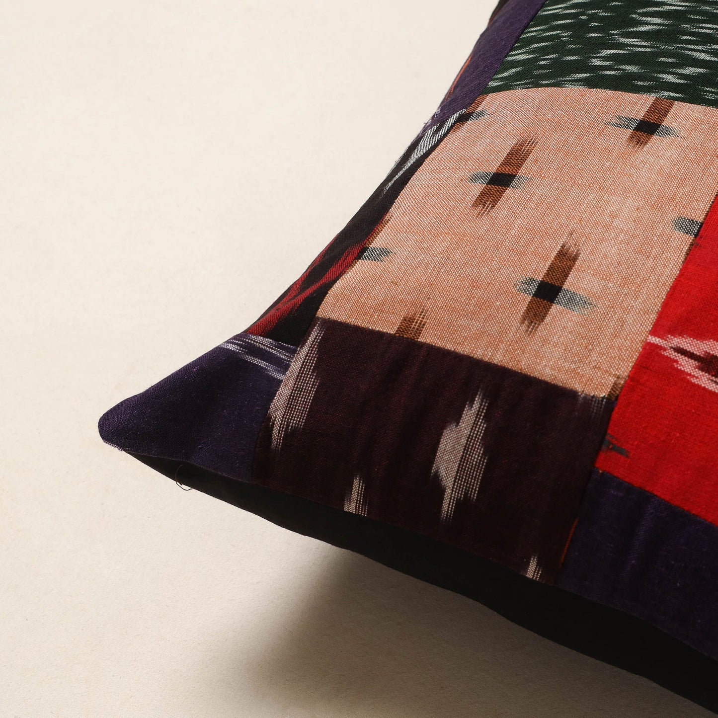 Multicolor - handcrafted cotton patchwork cushion cover 15