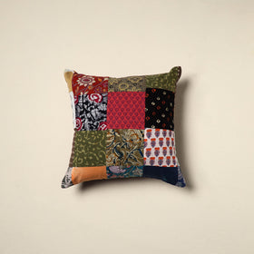 Multicolor Handcrafted Cotton Patchwork Cushion Cover