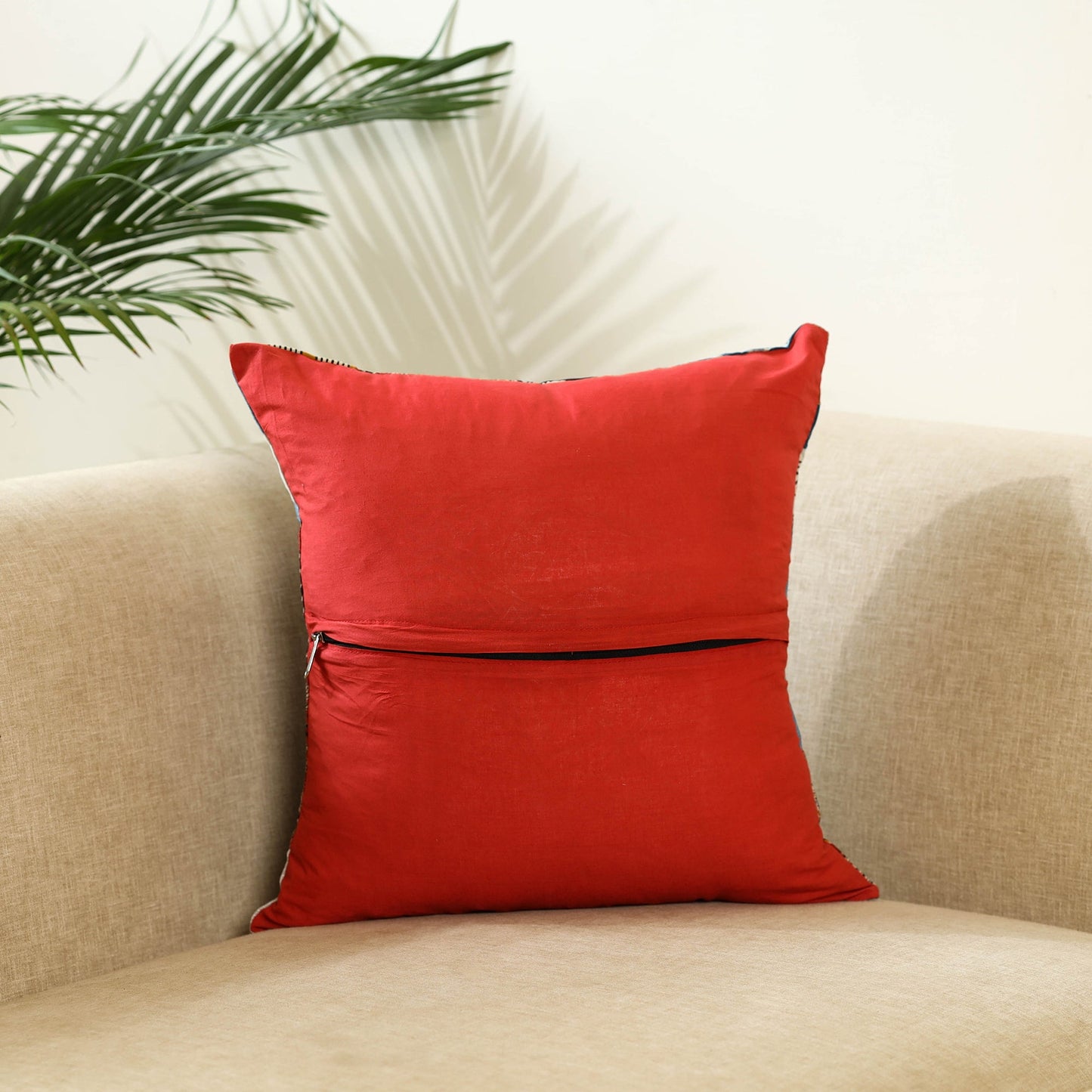 Multicolor - handcrafted cotton patchwork cushion cover 15