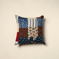 Multicolor - handcrafted cotton patchwork cushion cover 153