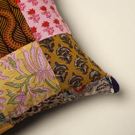 Multicolor Handcrafted Cotton Patchwork Cushion Cover