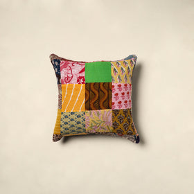 Multicolor Handcrafted Cotton Patchwork Cushion Cover