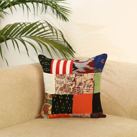 Multicolor - handcrafted cotton patchwork cushion cover 16
