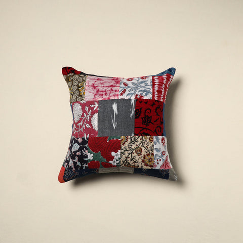 Multicolor Handcrafted Cotton Patchwork Cushion Cover