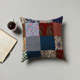 Multicolor - handcrafted cotton patchwork cushion cover (16