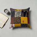 Multicolor - handcrafted cotton patchwork cushion cover (16