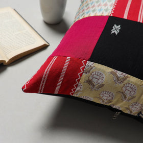 Multicolor - handcrafted cotton patchwork cushion cover (16