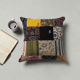 Multicolor - handcrafted cotton patchwork cushion cover (16