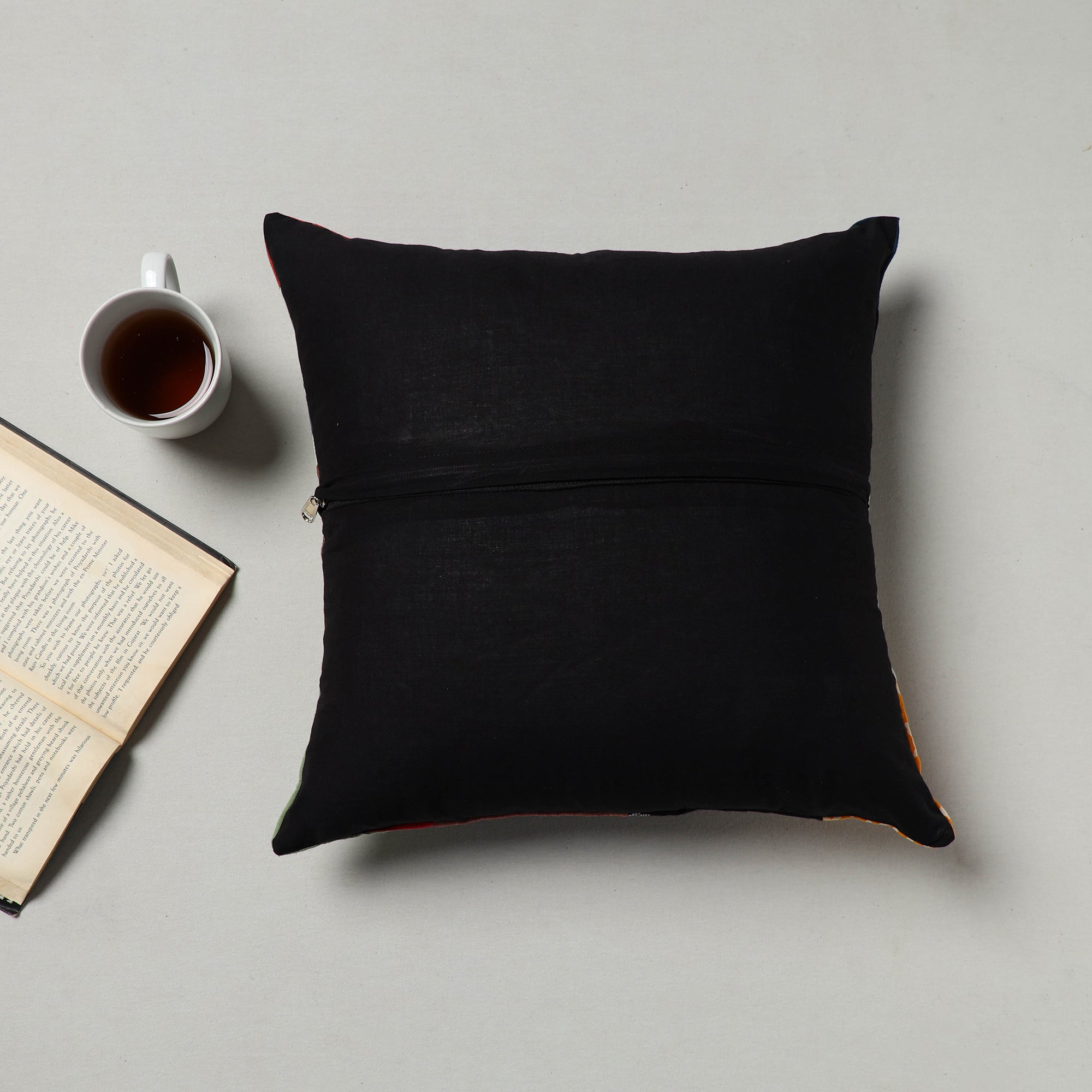 Multicolor - handcrafted cotton patchwork cushion cover (16