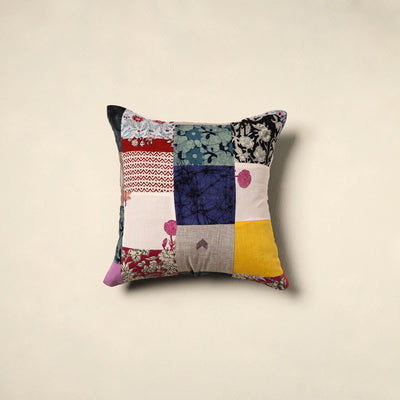 Multicolor - handcrafted cotton patchwork cushion cover 161