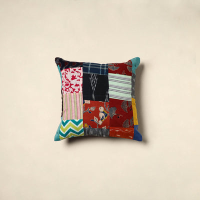 Multicolor Handcrafted Cotton Patchwork Cushion Cover