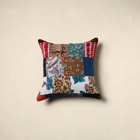 Multicolor Handcrafted Cotton Patchwork Cushion Cover