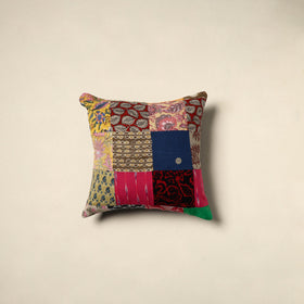 Multicolor Handcrafted Cotton Patchwork Cushion Cover