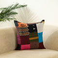 Multicolor - handcrafted cotton patchwork cushion cover 17