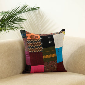 Multicolor - handcrafted cotton patchwork cushion cover 17
