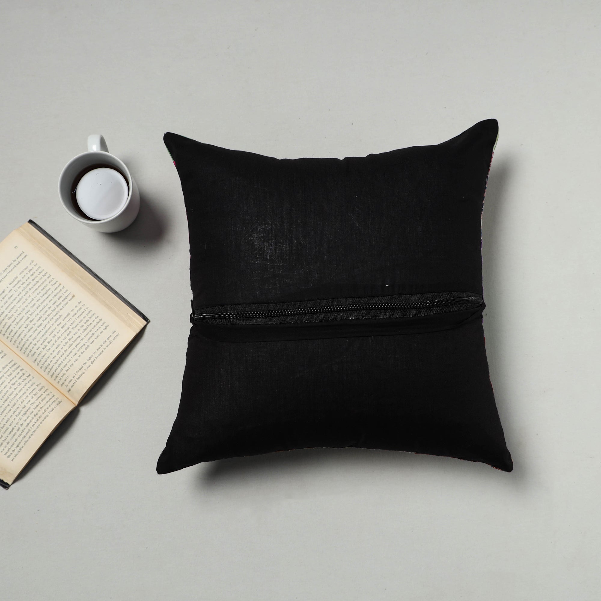 Multicolor - handcrafted cotton patchwork cushion cover 17