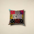 Multicolor - handcrafted cotton patchwork cushion cover - 17