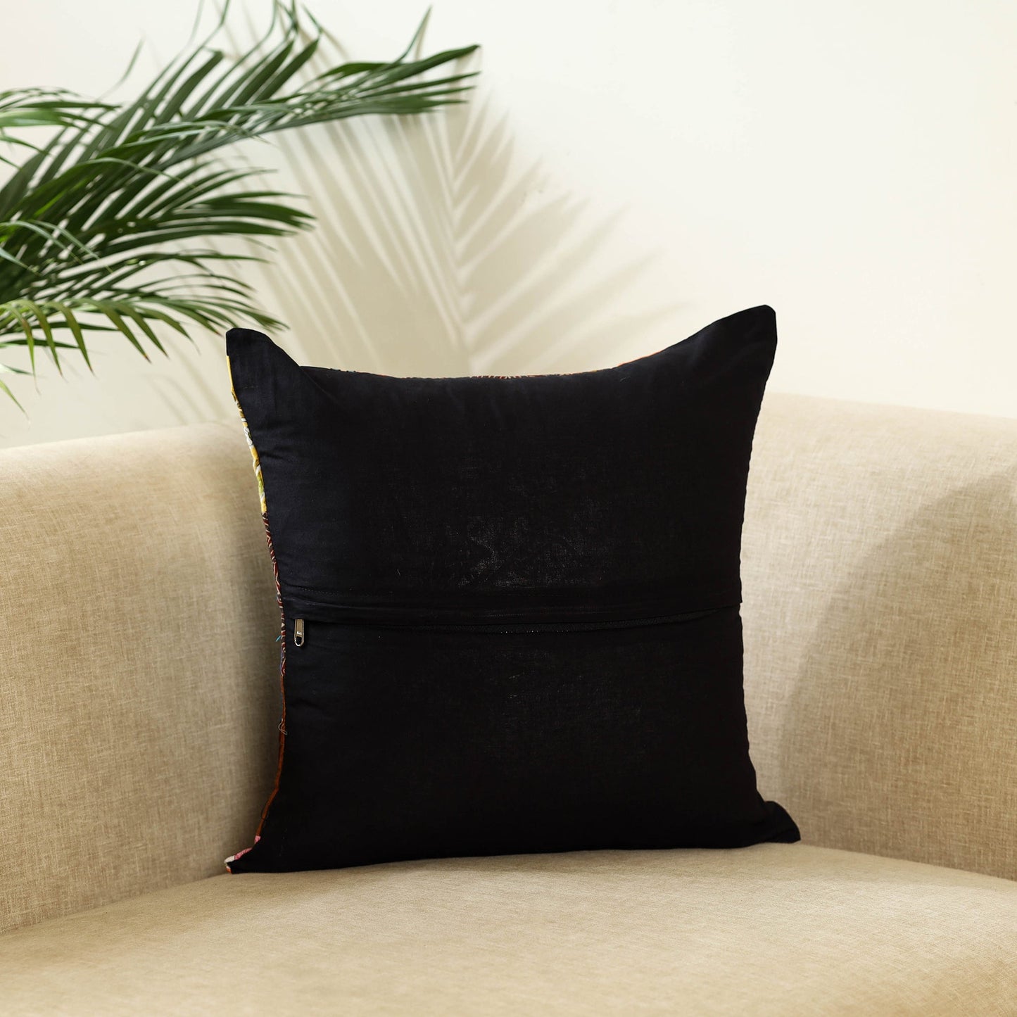 Multicolor - handcrafted cotton patchwork cushion cover 17