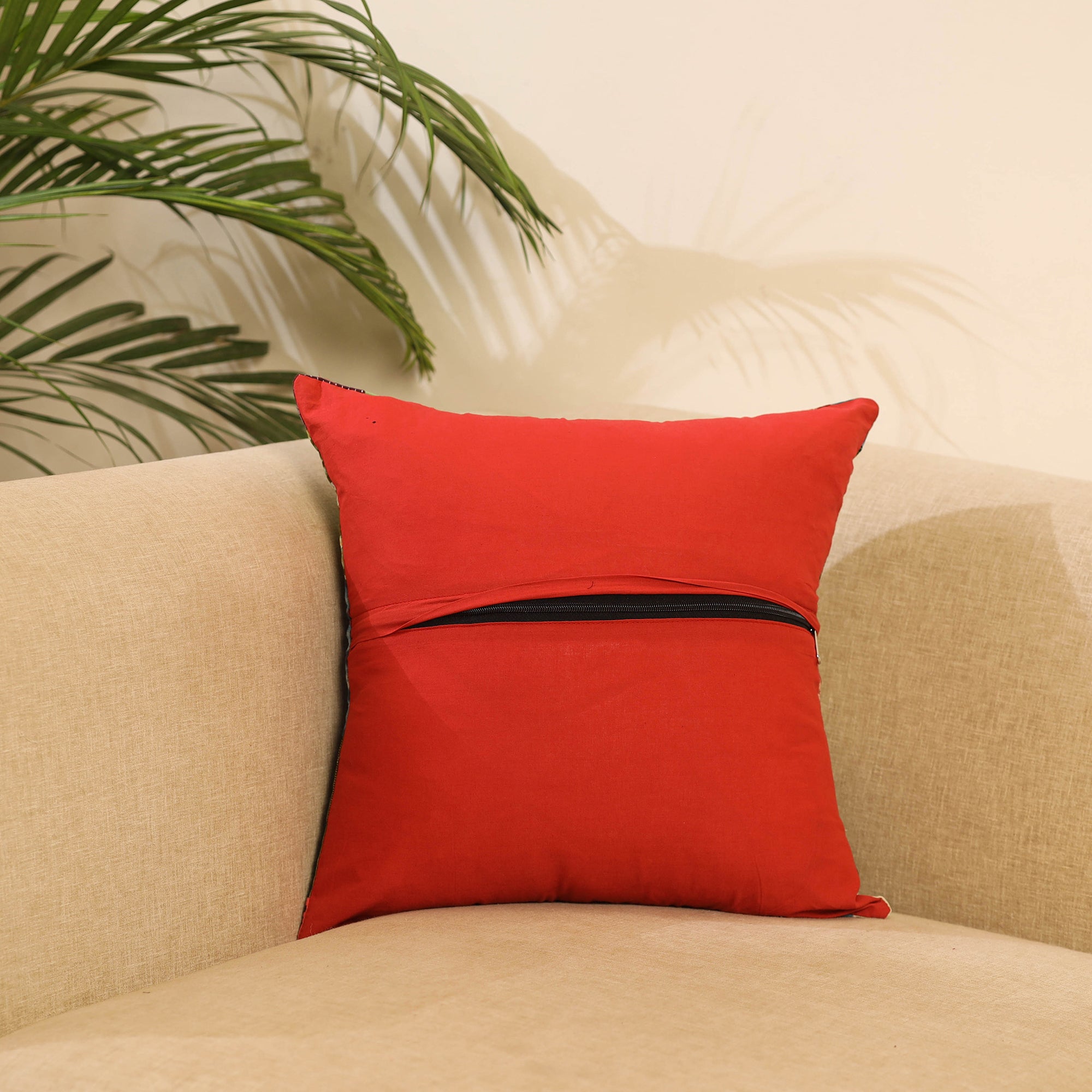 Multicolor - handcrafted cotton patchwork cushion cover 18