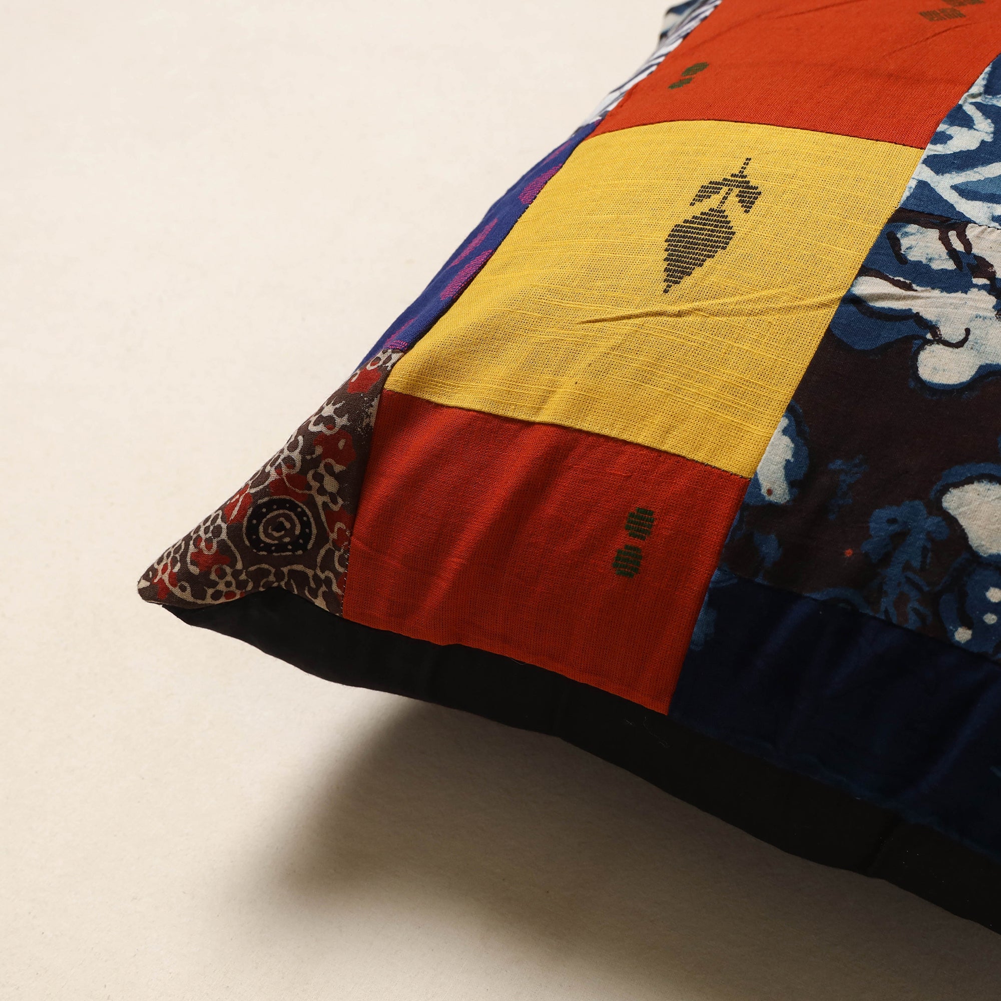 Multicolor - handcrafted cotton patchwork cushion cover 18