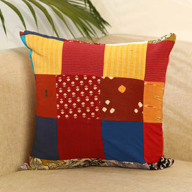 Buy Multicolor Handcrafted Cotton Patchwork Cushion Cover