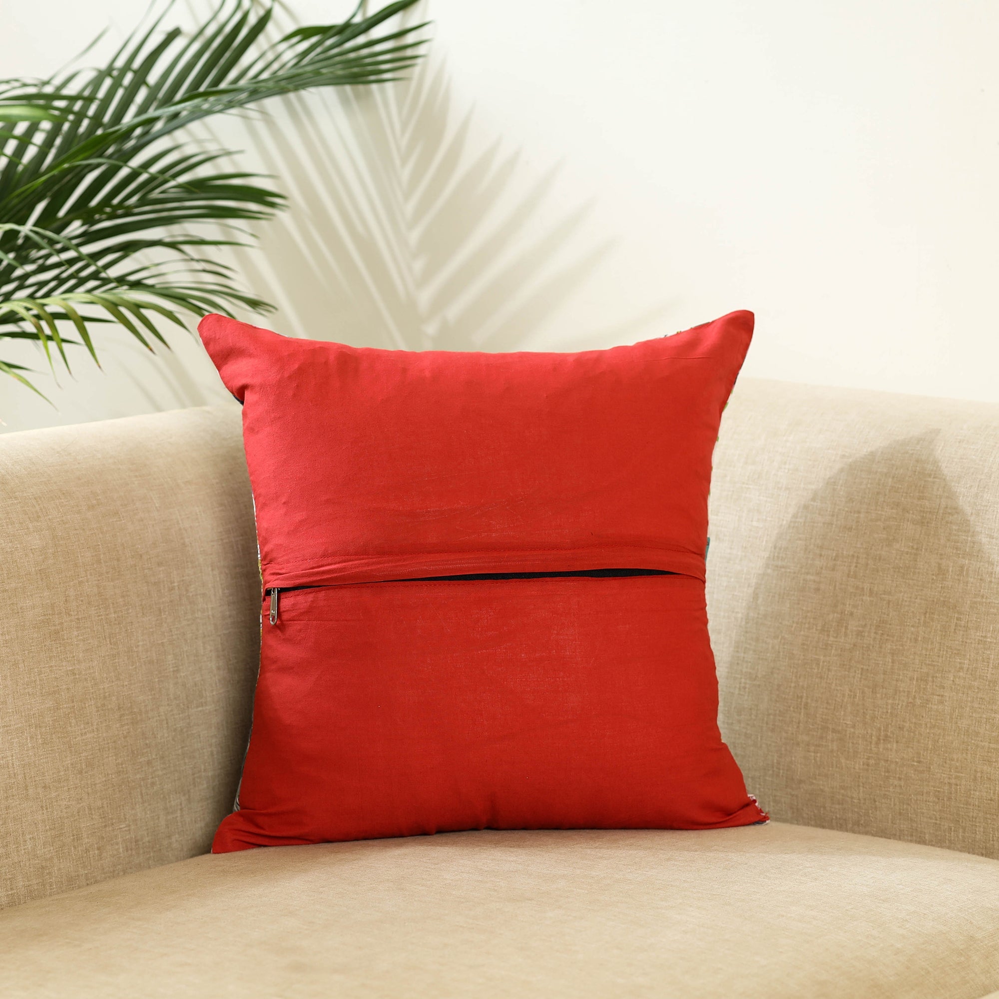 Multicolor - handcrafted cotton patchwork cushion cover 18