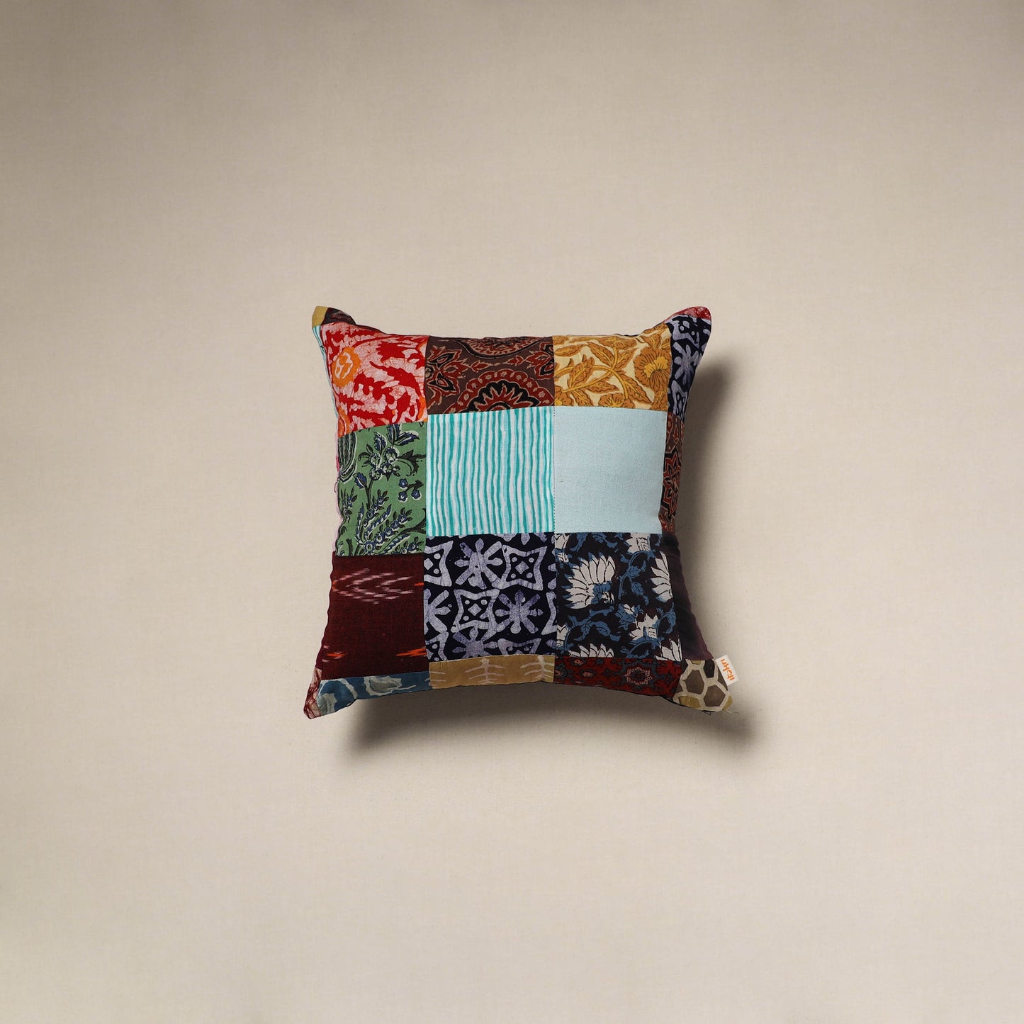 Handcrafted cotton patchwork cushion cover 19