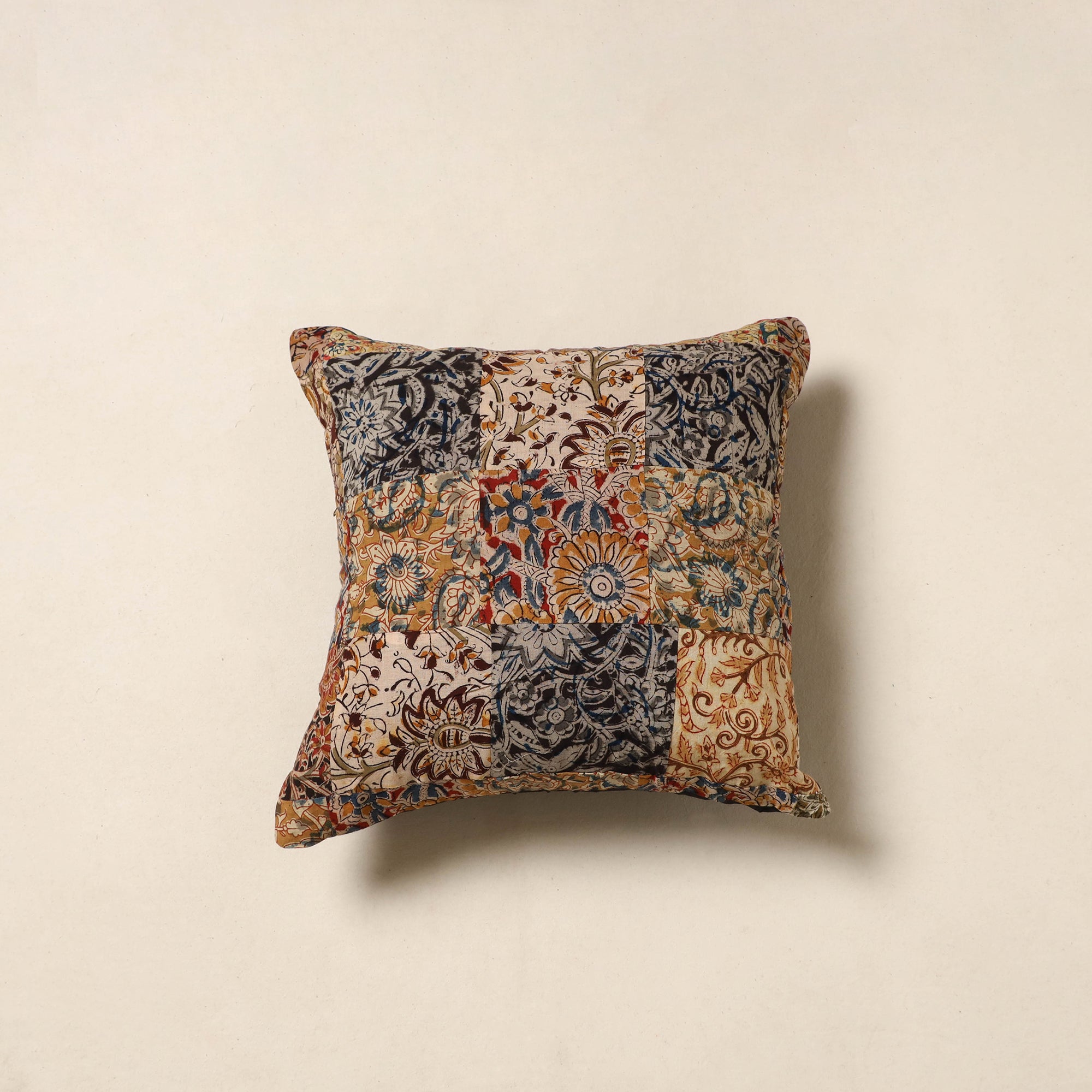 Multicolor - handcrafted cotton patchwork cushion cover 19