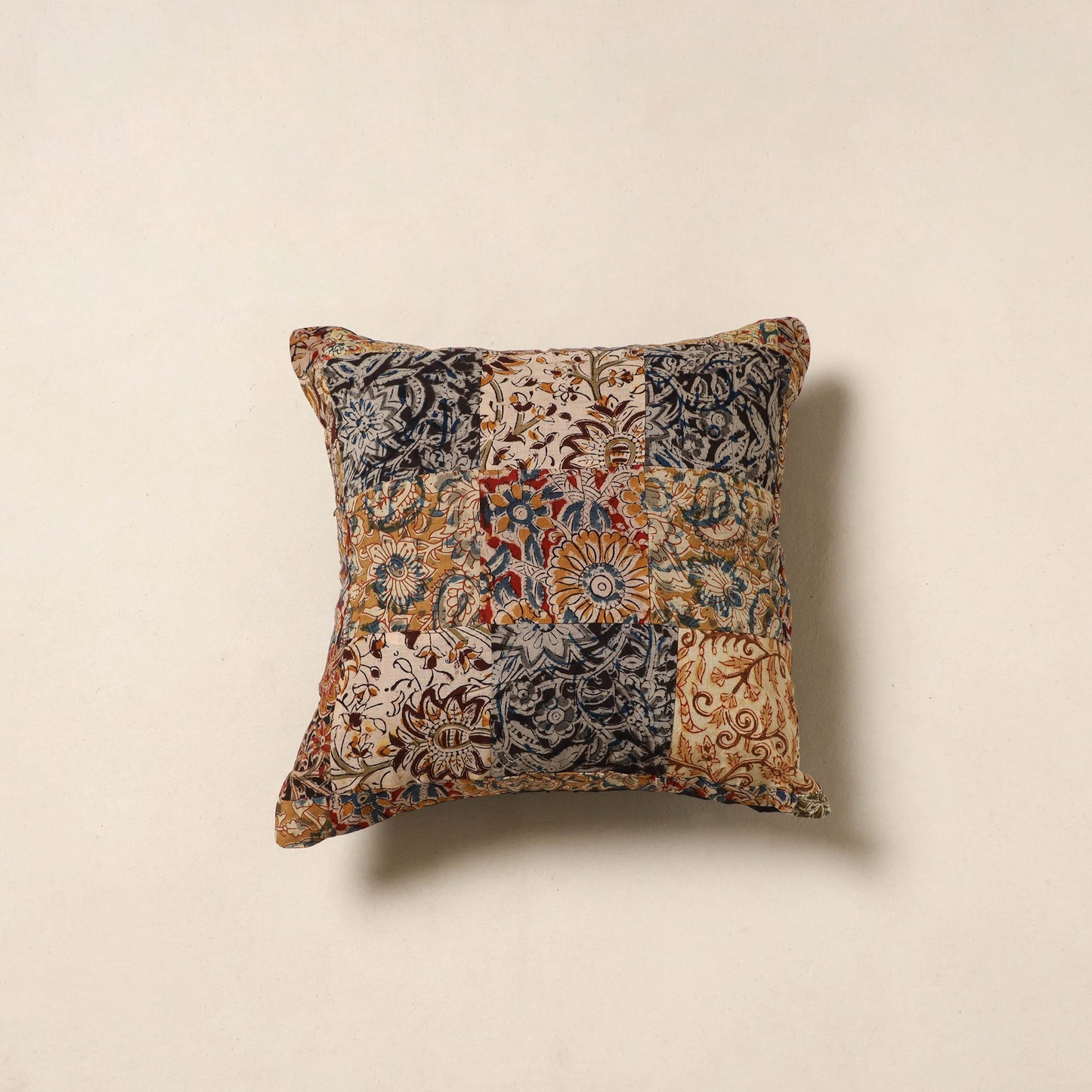 Multicolor - handcrafted cotton patchwork cushion cover 19