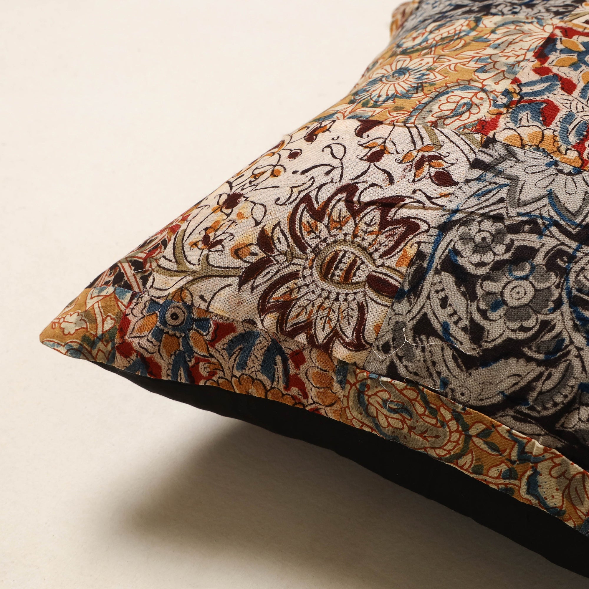 Multicolor - handcrafted cotton patchwork cushion cover 19