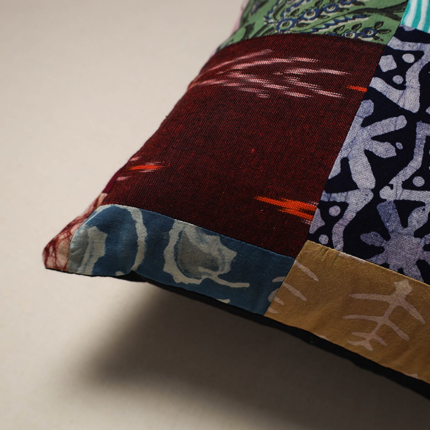 Handcrafted cotton patchwork cushion cover 19