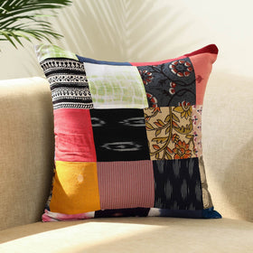 Multicolor - handcrafted cotton patchwork cushion cover 20
