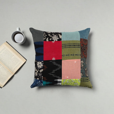 Multicolor - handcrafted cotton patchwork cushion cover 20