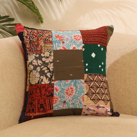 Buy Multicolor Handcrafted Cotton Patchwork Cushion Cover