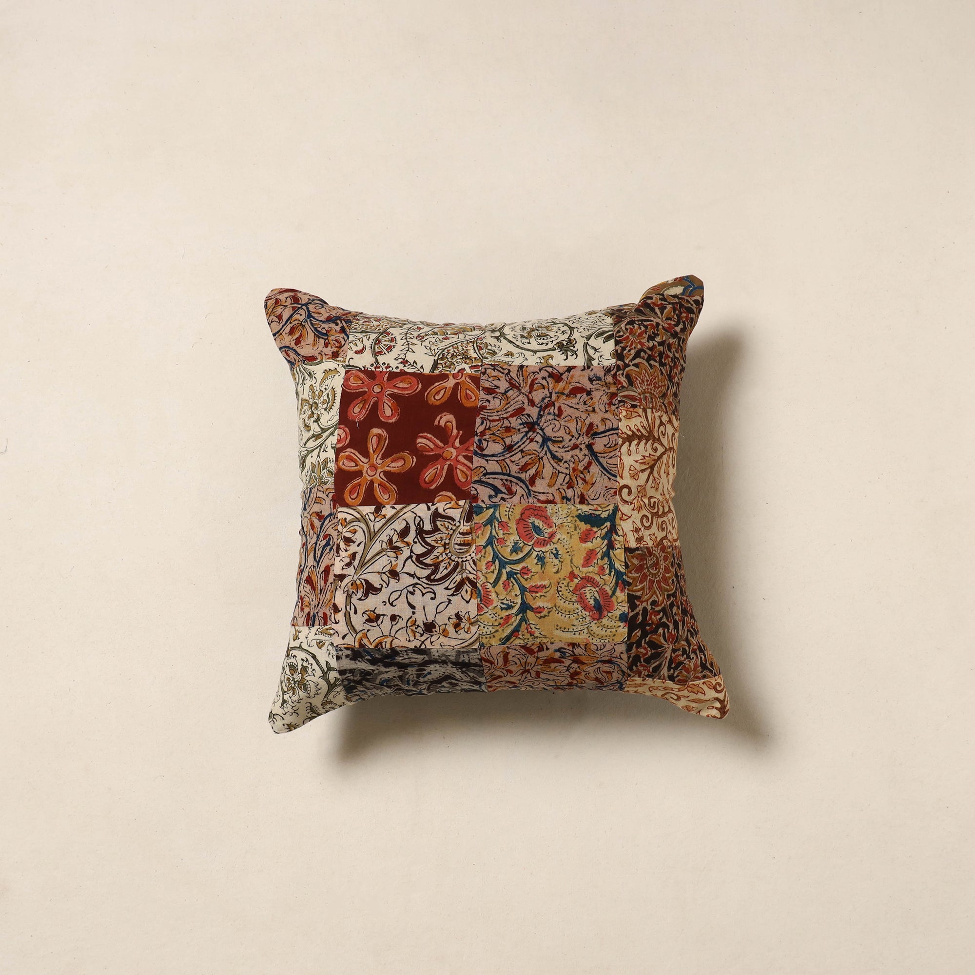 Multicolor - handcrafted cotton patchwork cushion cover 20