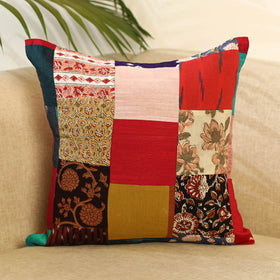 Buy Multicolor Handcrafted Cotton Patchwork Cushion Cover