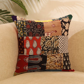  Multicolor Handcrafted Cotton Patchwork Cushion Cover