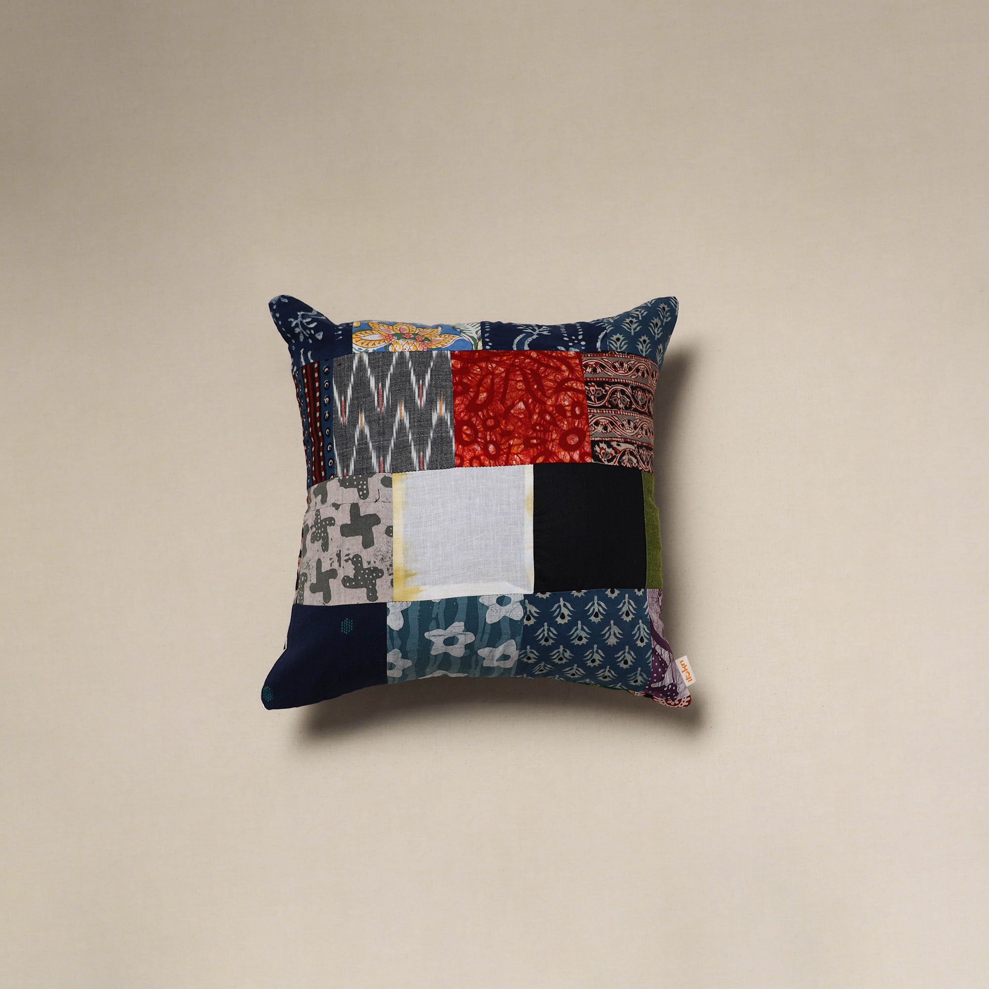Handcrafted cotton patchwork cushion cover 21