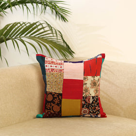 Buy Multicolor Handcrafted Cotton Patchwork Cushion Cover