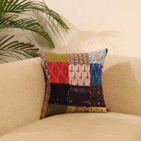 Buy Multicolor Handcrafted Cotton Patchwork Cushion Cover