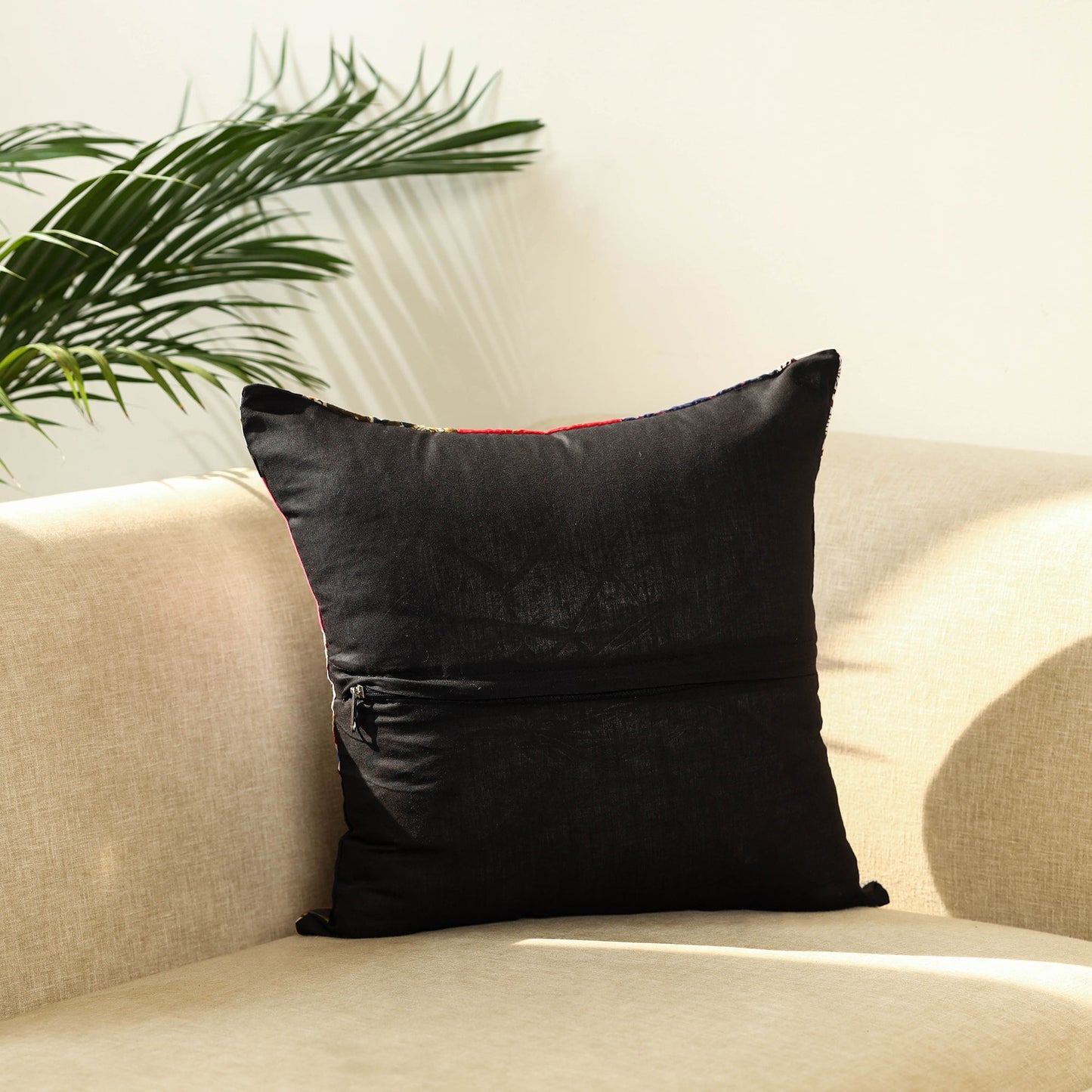 Multicolor - handcrafted cotton patchwork cushion cover 23