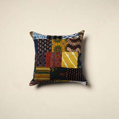 Multicolor - handcrafted cotton patchwork cushion cover 23