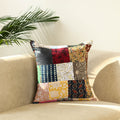 Multicolor - handcrafted cotton patchwork cushion cover 24