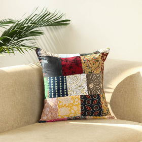 Multicolor - handcrafted cotton patchwork cushion cover 24